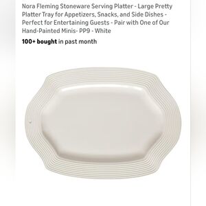 Nora Fleming Cream Stoneware Serving Platter